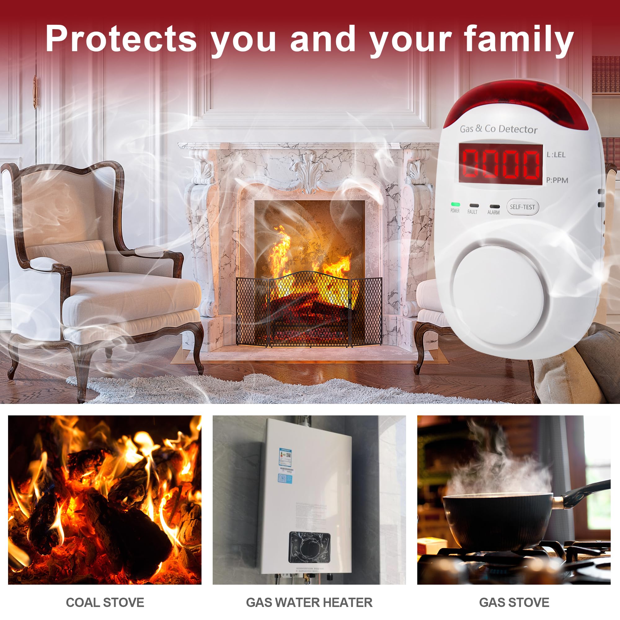 Detector Combinado de Gás e Mo - Co Detector Plug avaliação e preço